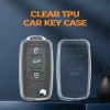 Keycare Clear Transparent TPU Key Cover CL TP 13 | Compatible with Octavia, Polo, Rapid, Superb, Vento